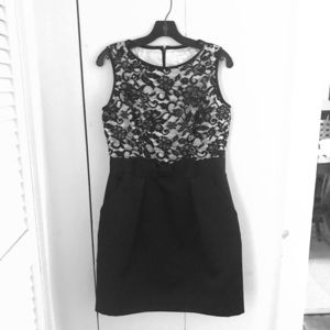 Little Black Cocktail Dress/Black Lace Top